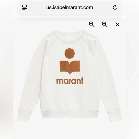 Isabel Marant Étoile Millyny Sweatshirt Ecru/Camel Size 40 6/8 - Picture 10 of 11